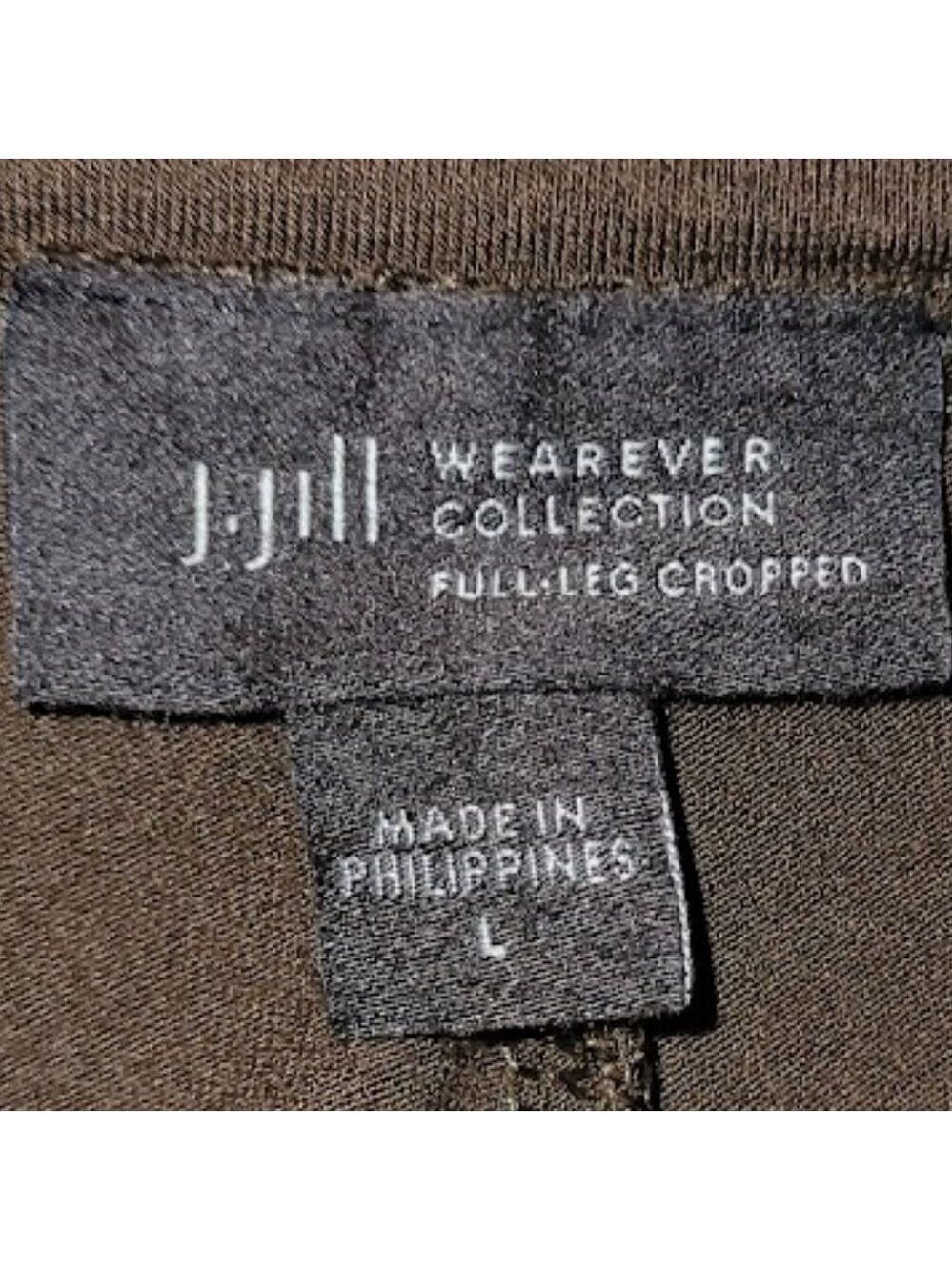 J. Jill Wearever Collection Cropped Pull On Pants Brown Wide Leg Women's Size L - Picture 9 of 12